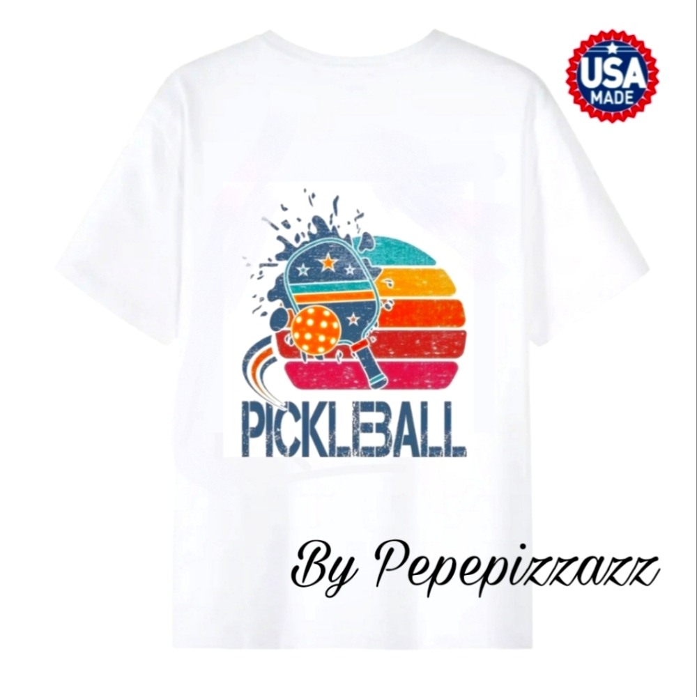 PICKLEBALL CUSTOM TSHIRT all sizes made in USA GILDAN MADE BY ME.